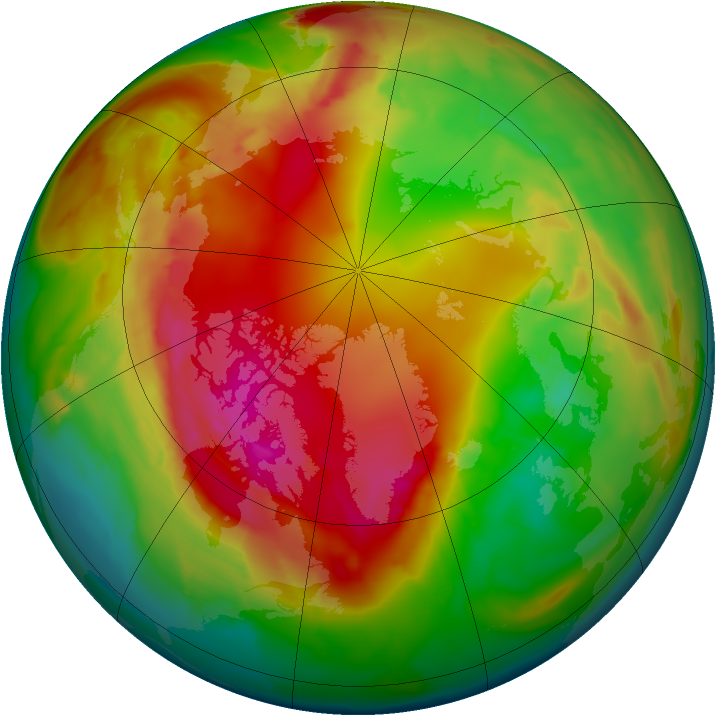 Arctic ozone map for 09 February 2015